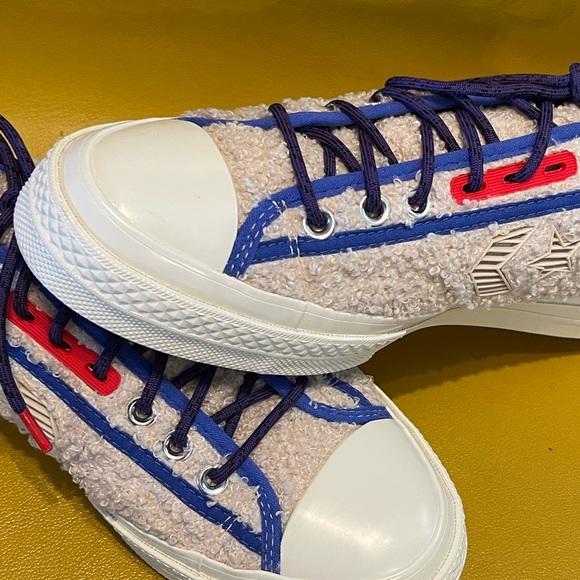 Excellent Condition CONVERSE X RETRO SHERPA STAR PLAYER OX WHITE SWAN/EGRET - Picture 7 of 12